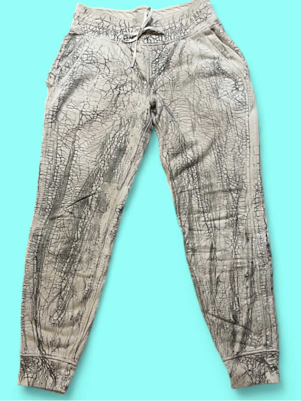 Lululemon Warm Down Jogger Pants - Thread Dye Black and White, size 6